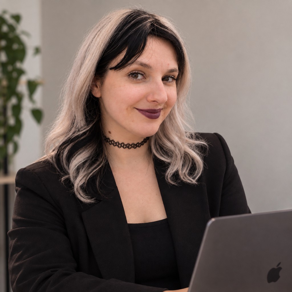 Jennifer Mazzero am Laptop